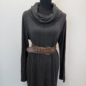 Lou & Grey LOFT Cowl Neck Shirtdress Women's Large Loungewear Comfy Lounge Grey